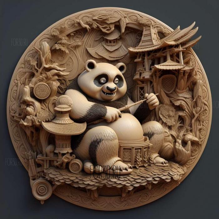 Kung fu panda 4 stl model for CNC